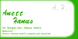 anett hanus business card